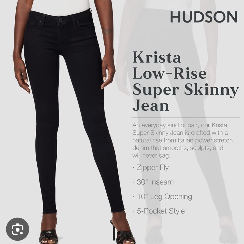 HUDSON Skinny Jeans. Size 25. EUC. Dark Wash. - Picture 2 of 8